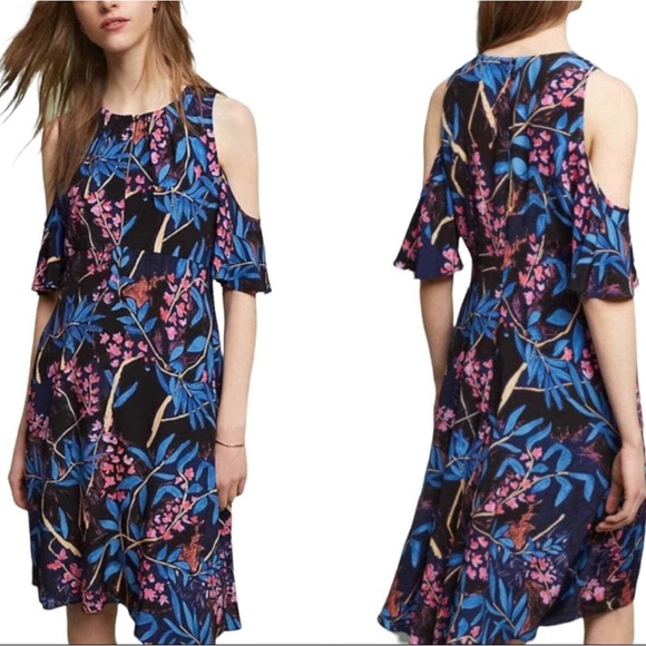 Anthropologie Dresses & Skirts - ANTHROPOLOGIE Maeve Elia Cold Open Shoulder Dress Floral